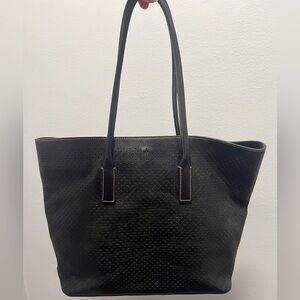 Prada Perforated Leather Black Shoulder Tote Bag